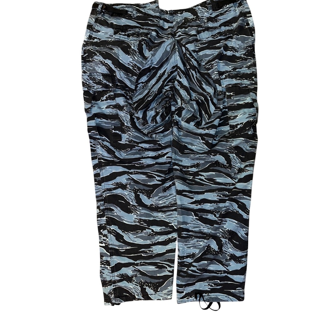 Blue Tiger Stripe Camo Cargo Pants Mens XL Regular Tactical Military BDU Blue - Picture 5 of 5